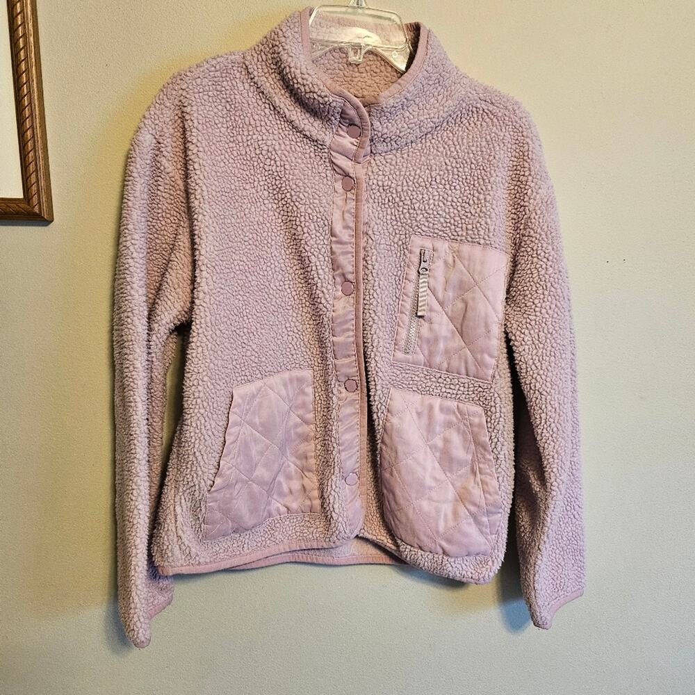 Rails Lorna High Pile Fleece Jacket Lilac Medium Snap Button